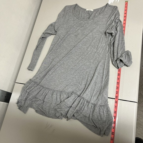 Easel Womens Long Sleeve Tunic Size S Gray Ruffle Hem T Shirt Dress Top Y2K - Picture 8 of 10